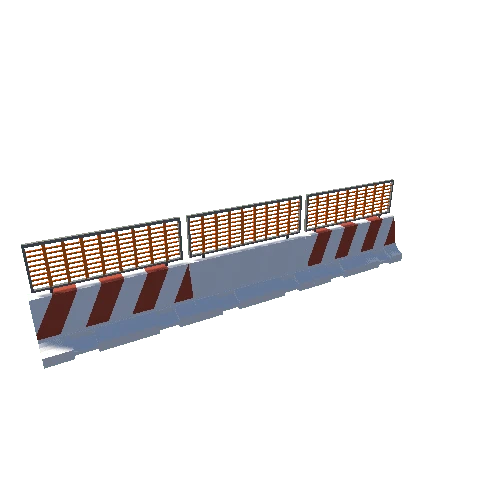 Concrete Linked Barrier w_decal & fence